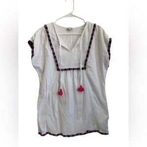 🥳 J. Crew White Textured Boho Top